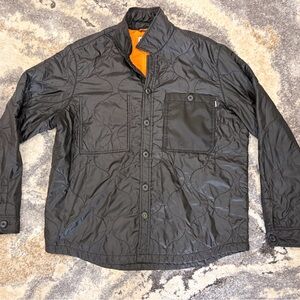 Timberland Black Quilted Jacket with Orange Accent
